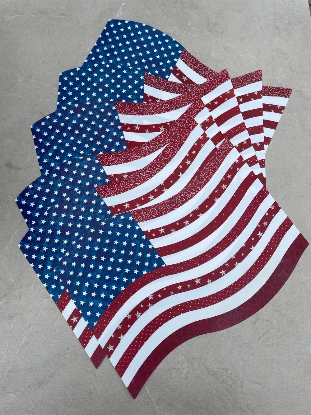 NEW Americana Waving Flag Vinyl Placemats - Set of 6